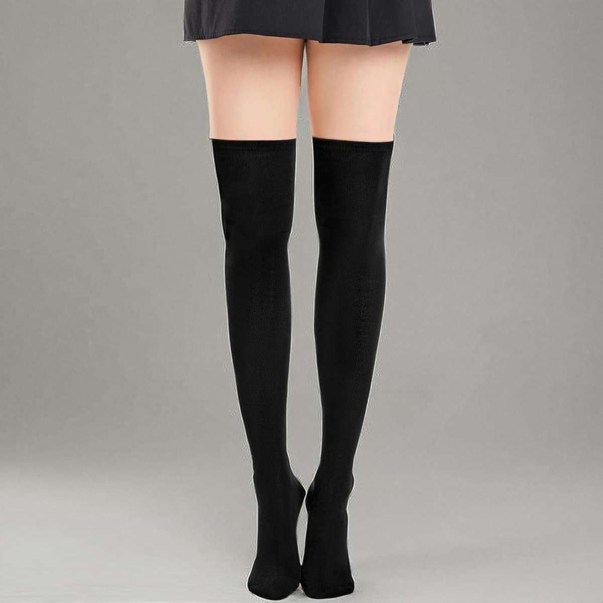 Ammiko Womens Thigh High Socks Cotton Striped Over the Knee Socks Long Knee High Socks Casual High Stockings for Women - Image 7