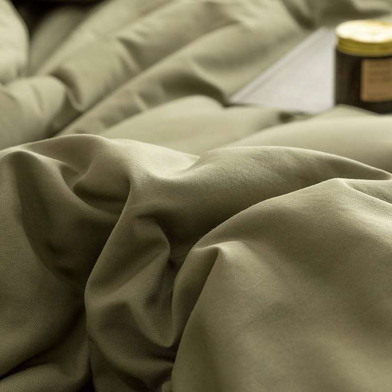 ROSGONIA Queen Comforter Set Olive Green, 3pcs Bedding Sets Queen (1 Boho Olive Comforter & 2 Pillowcases), All Season Lightweight Blanket Quilt - Image 7