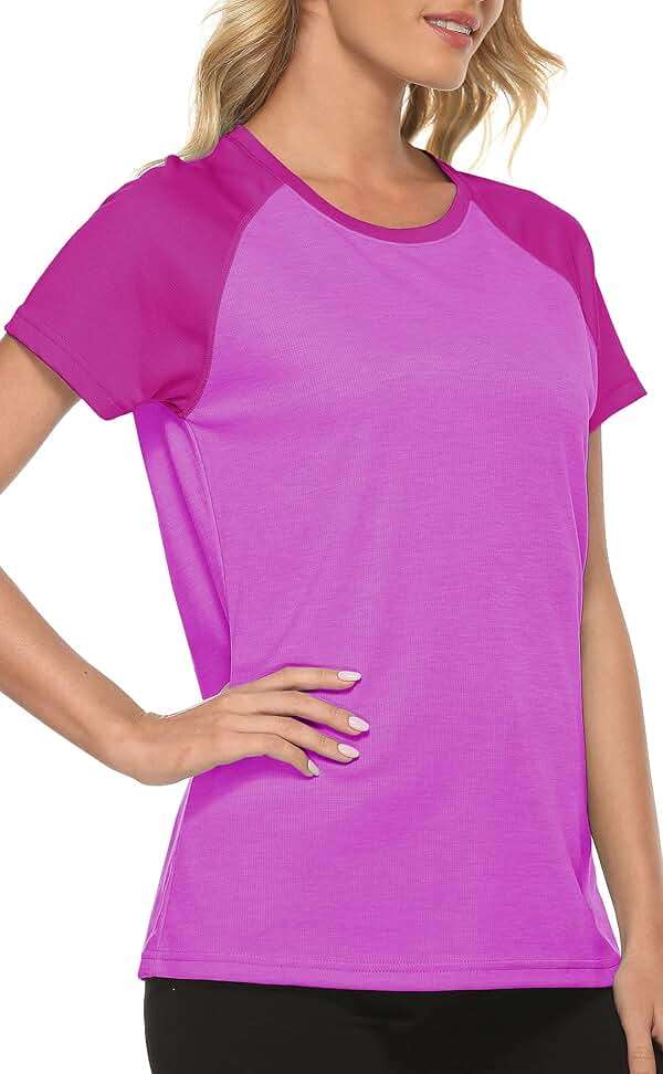 MoFiz Women's Short Sleeve UPF 50+ Sun Protection Sports T-Shirt Quick Dry Running Workout Athletic Tee Top - Image 3