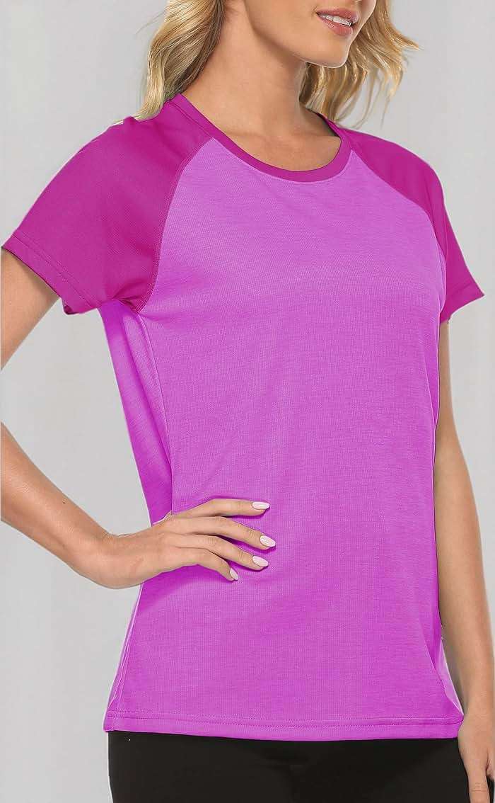 MoFiz Women's Short Sleeve UPF 50+ Sun Protection Sports T-Shirt Quick Dry Running Workout Athletic Tee Top - Image 8