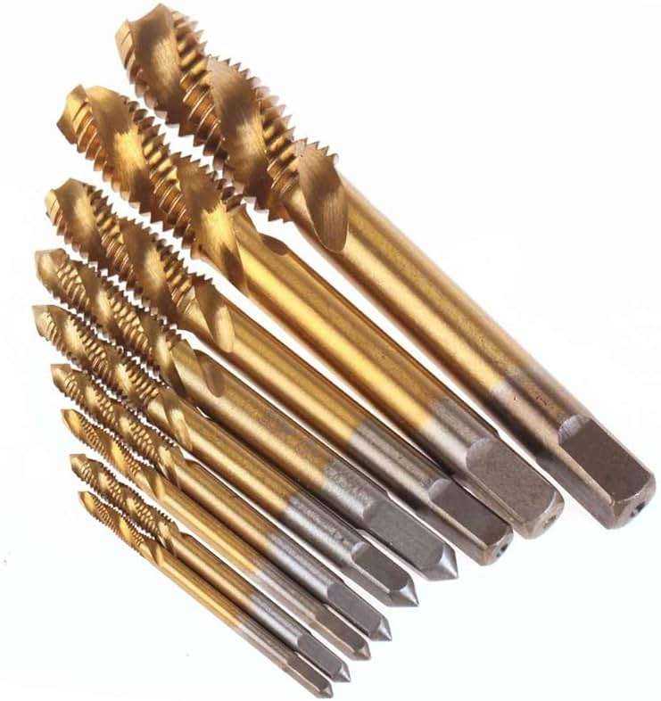 Yakamoz 9pcs Machine Screw Tap Set Titanium Spiral Flute Drill Taps Metric M2 M2.5 M3 M4 M5 M6 M8 M10 M12 Thread Tapping Tool - Image 4