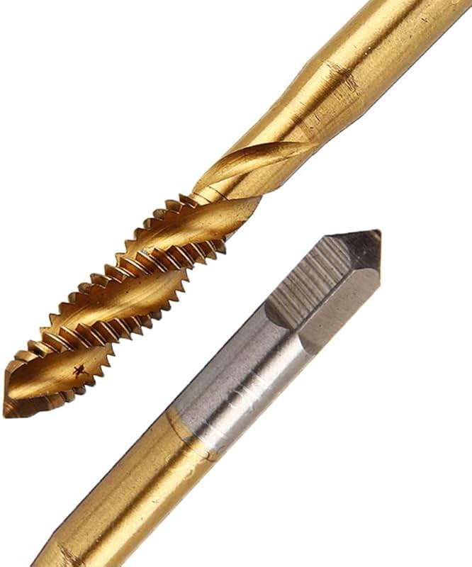 Yakamoz 9pcs Machine Screw Tap Set Titanium Spiral Flute Drill Taps Metric M2 M2.5 M3 M4 M5 M6 M8 M10 M12 Thread Tapping Tool - Image 6