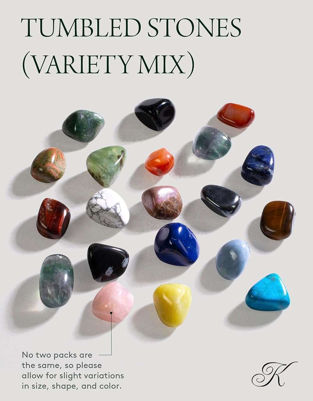 KALIFANO Bulk Tumbled Stones – Over 1,000 Carats Mixed Polished Healing Crystals & Gems for Reiki, Crafts, Kids & Decor (Includes Rose Quartz, Howlite Turquoise, Fluorite, Unakite, Lapis Lazuli) – Piedras de Cristal Para Decorar - Image 4