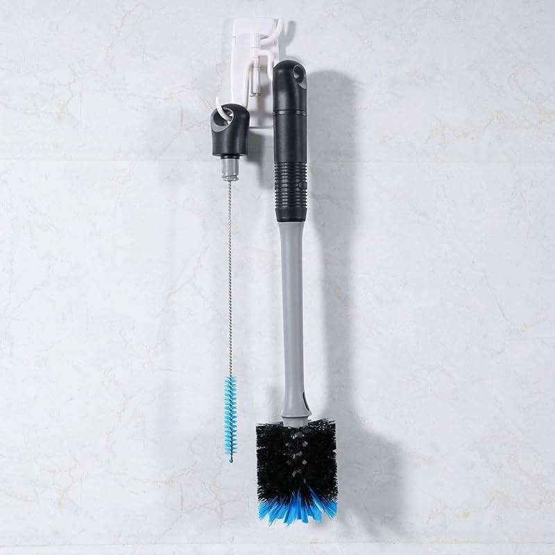 MOSOLAN 2-in-1 Bottle Brush with Straw Brush, Long Handle Water Bottle Scrubbing Brush, Built for Cleaning Sport Bottles, Baby Bottles, Water Bottles, Coffee Mugs, Wine Decanters, Flask, 1 Pack - Image 6