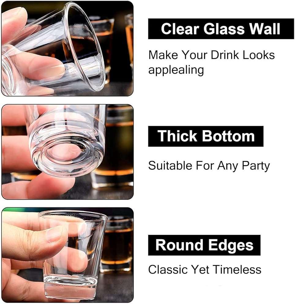 INFTYLE Shot Glasses Set of 24 Clear 1.7 oz/ 50 ml Shot Glass with Heavy Base Shot Glasses Bulk for Whiskey, Tequila, Vodka, Liqueur, Bars - Image 4