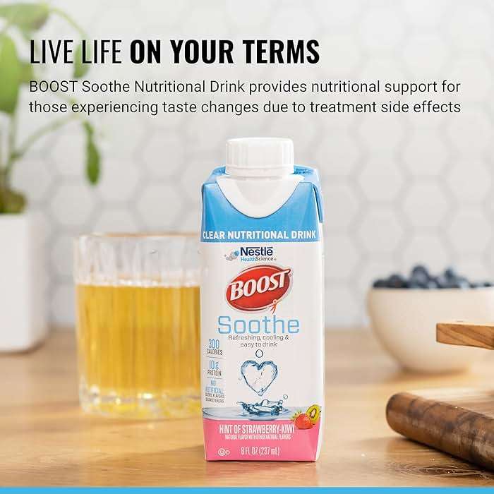 BOOST Soothe Clear Nutritional Drink – Cooling sensation - 300 Calories - 10 g Protein from Whey Protein Isolate - Hint of Strawberry Kiwi Flavor - 8 fl oz (Pack of 24) - Image 4
