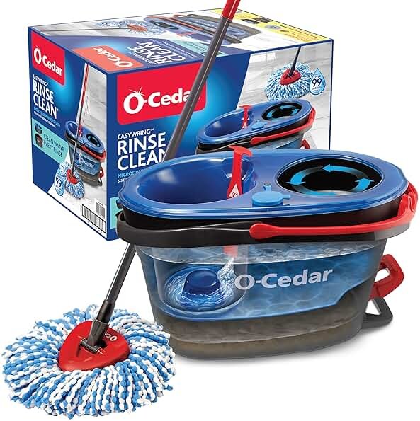 O-Cedar RinseClean Spin Mop & Bucket System | Clean with Clean Water | Removes 99% of Bacteria - Product Image