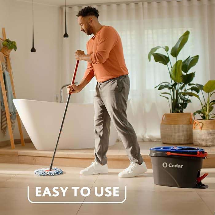 O-Cedar RinseClean Spin Mop & Bucket System | Clean with Clean Water | Removes 99% of Bacteria - Image 5
