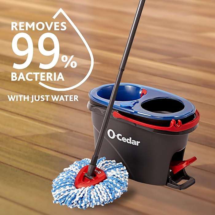 O-Cedar RinseClean Spin Mop & Bucket System | Clean with Clean Water | Removes 99% of Bacteria - Image 6