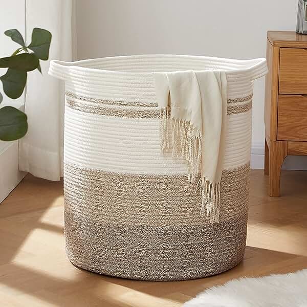 OIAHOMY 80L Laundry Basket Laundry Hamper Nursery Hamper Gradient Yellow | Tall Dirty Clothes Hamper with Handle,Blanket Basket,Decorative Basket for Living Room,Storage Basket,Toy Storage - Product Image