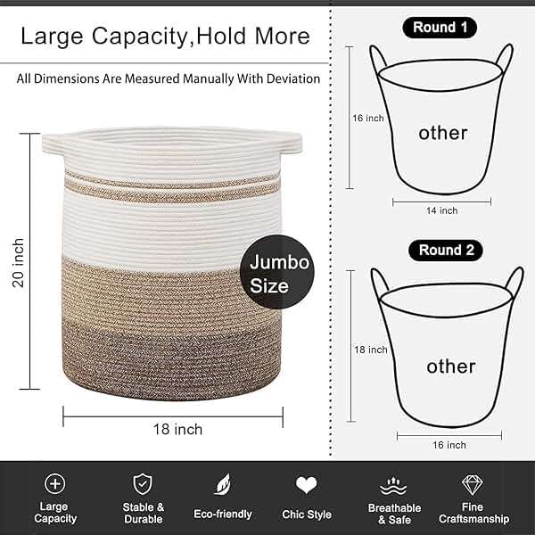 OIAHOMY 80L Laundry Basket Laundry Hamper Nursery Hamper Gradient Yellow | Tall Dirty Clothes Hamper with Handle,Blanket Basket,Decorative Basket for Living Room,Storage Basket,Toy Storage - Image 2
