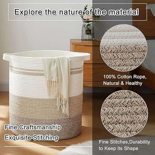 OIAHOMY 80L Laundry Basket Laundry Hamper Nursery Hamper Gradient Yellow | Tall Dirty Clothes Hamper with Handle,Blanket Basket,Decorative Basket for Living Room,Storage Basket,Toy Storage - Image 4
