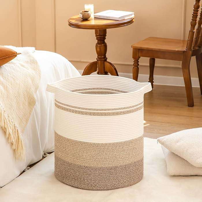 OIAHOMY 80L Laundry Basket Laundry Hamper Nursery Hamper Gradient Yellow | Tall Dirty Clothes Hamper with Handle,Blanket Basket,Decorative Basket for Living Room,Storage Basket,Toy Storage - Image 6