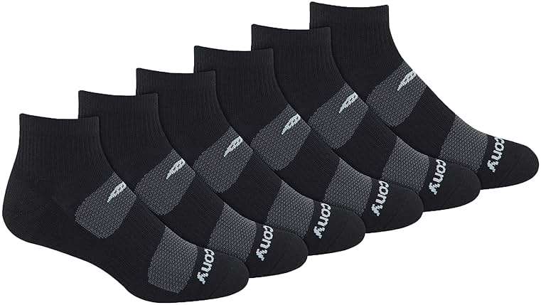 Saucony Men's Rundry Mesh Ventilating Comfort Fit Performance Quarter Socks (6, 12 Pairs) - Image 1