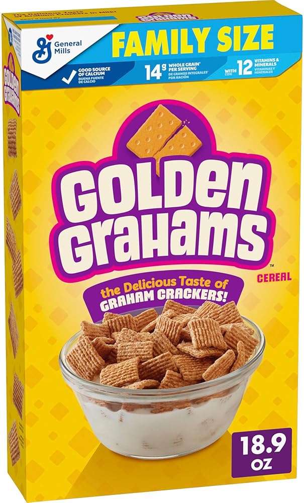 Golden Grahams Breakfast Cereal, Graham Cracker Taste, Made with Whole Grain, Family Size, 18.9 oz - Image 1