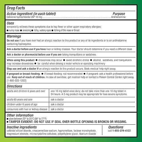 Amazon Basic Care All Day Allergy, Cetirizine Hydrochloride Tablets, 10 mg, 24-Hour Relief for Sneezing, Runny Nose, Itchy Eyes & Throat, Indoor & Outdoor Allergy Relief, 365 Count - Image 3