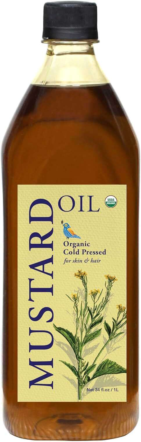 DAANA Mustard Oil for Skin: Certified USDA Organic, Extra Virgin, Cold Pressed (34 Fl Oz) - Image 1