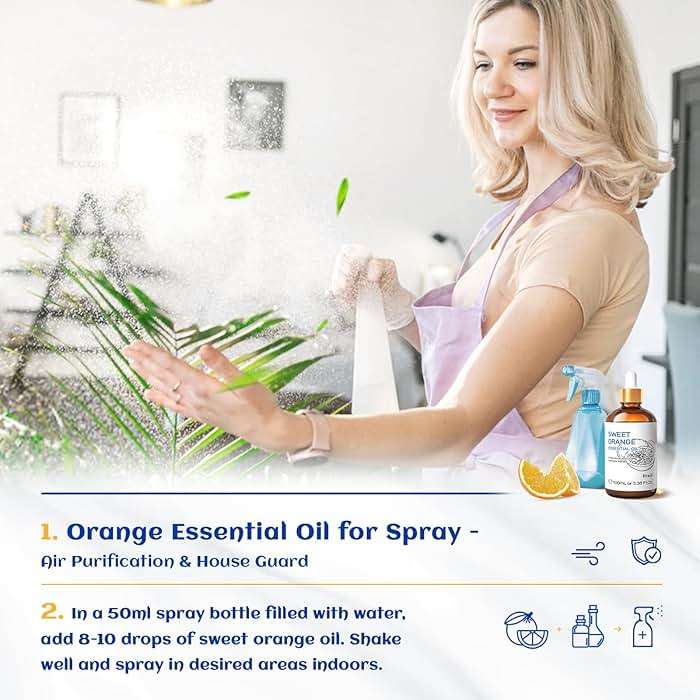 HIQILI 100ML Orange Essential Oil for Air Freshener, DIY Soap, Skin Care, Can be Added to Diffusers, Dryer Balls, Lotions for Use - 3.38 Fl Oz | Aromatherapy for Diffusers & Air Freshening, Skin Care, DIY for Cleaning Spray, Hand Soap, Candle & Soap - Image 4