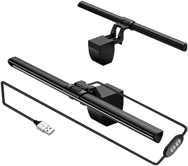 SOONCOR Computer Monitor Light Screen Light Bar e-Reading LED Task Lamp, 3 Color Modes, USB Powered,No Screen Glare, Dimmable Desktop Monitor Lamp for Desk/Office/Home - Image 1