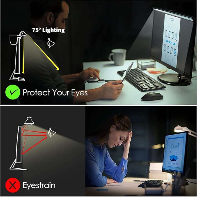 SOONCOR Computer Monitor Light Screen Light Bar e-Reading LED Task Lamp, 3 Color Modes, USB Powered,No Screen Glare, Dimmable Desktop Monitor Lamp for Desk/Office/Home - Image 7