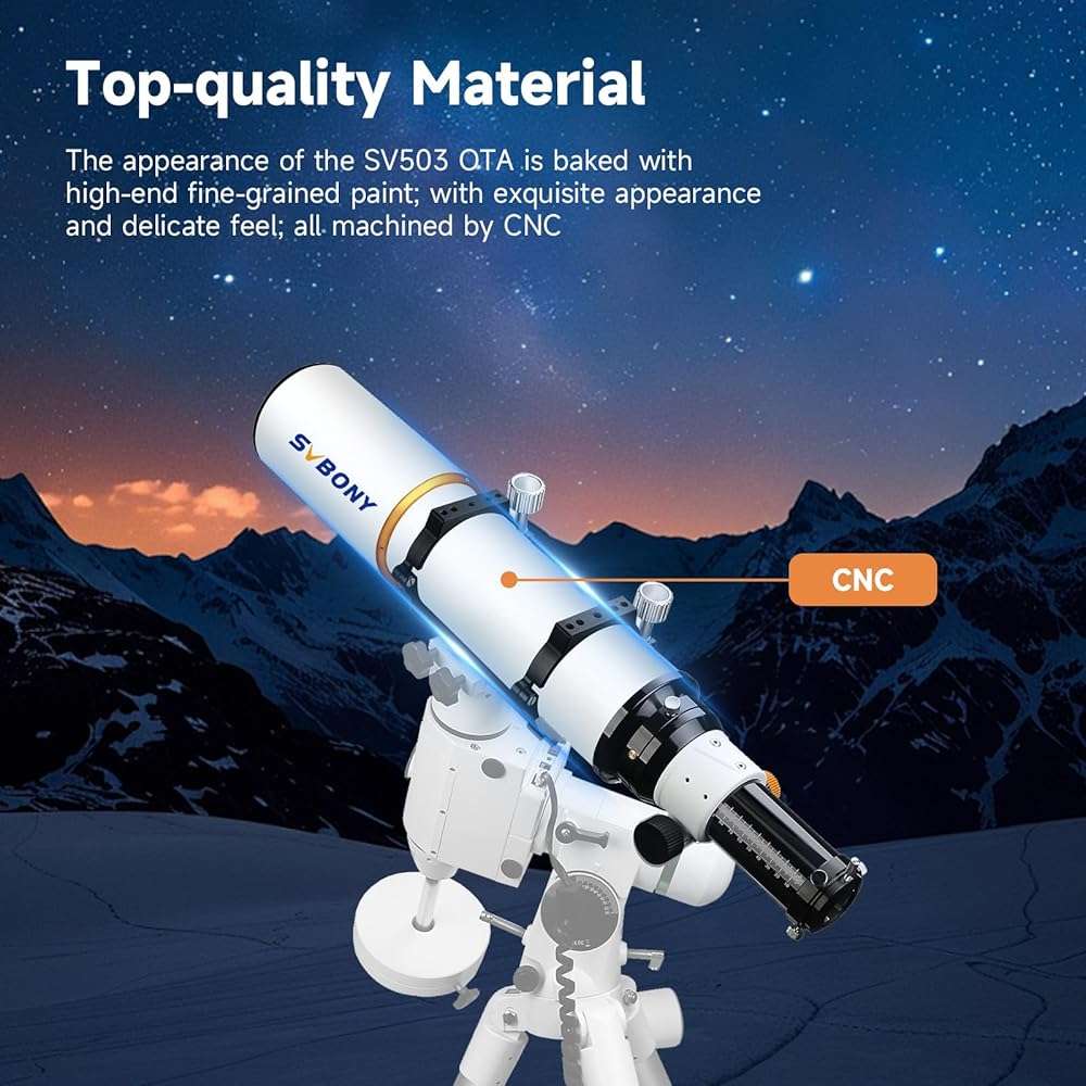 SVBONY SV503 Telescope for Adults High Powered, 102mm F7 Extra Low Dispersion Achromatic Refractor OTA, Dual-Speed Focuser, Refractor Telescope for Planets Deep Sky Astrophotography&Visual Observation - Image 7