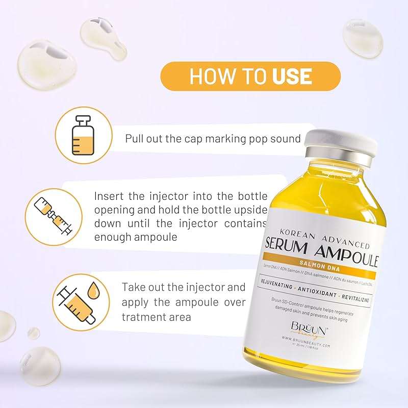 BRÜUN SD - Control Salmon DNA Ampoule - Micro Needling Korean Serum Booster for Face and Body to Use with and without Derma Pen Microneedling Skin Care Serum 1.18 fl.oz - Image 5