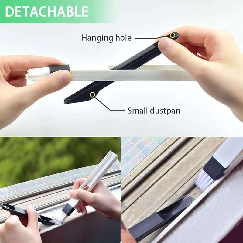 Crevice Gap Cleaning Brush Tool, 6pcs Hand-held Groove Gap Cleaning Tools, 2 in 1 Dustpan Cleaning Brushes, Shutter Door Window Track Kitchen Cleaning Brushes Kit - Image 6