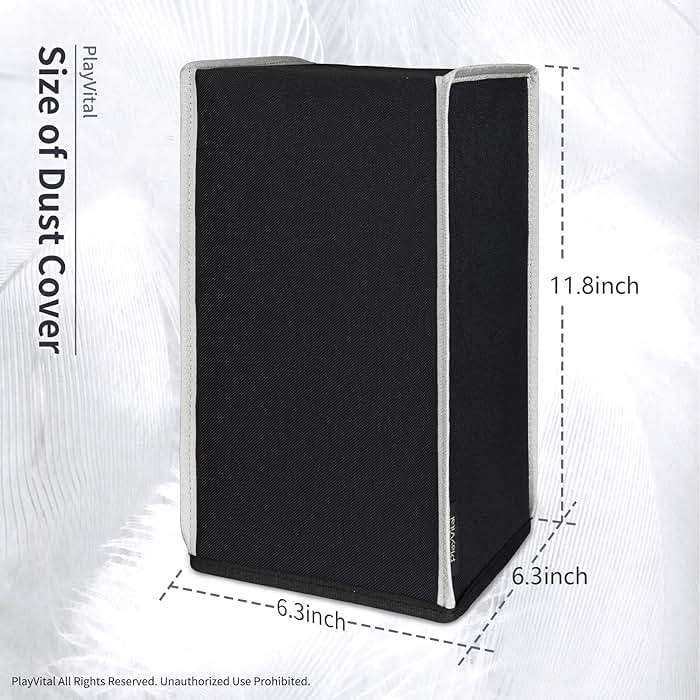 PlayVital Black Nylon Dust Cover for Xbox Series X Console, Soft Neat Lining Dust Guard, Anti Scratch Waterproof Cover Sleeve for Xbox Series X Console - Light Gray Trim - Image 5