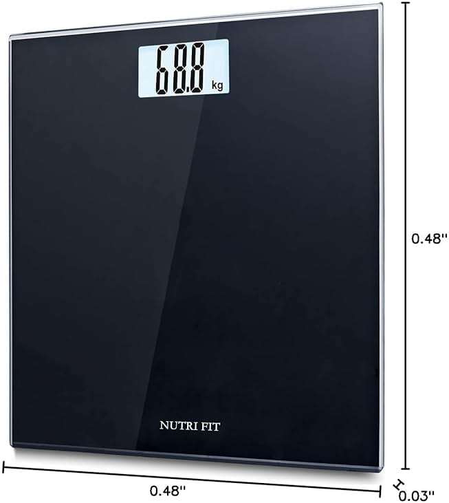 NUTRI FIT Digital Bathroom Scale Body Weight Scales 400 lbs Ultra Slim Most Accurate for Gym Yoga Studio with Large Backlit Display, Black - Image 9