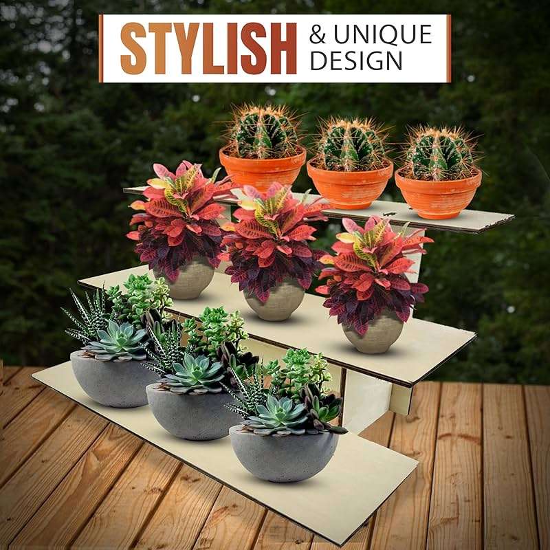 3-Tier Straight Wooden Retail Table Display Stand with Shelves for Products - Portable | 3 Step Straight Display Rack for Retail Table Top, Counter Top, Craft Shows, Farmers Market, Tradeshows 9.5" L - Image 5