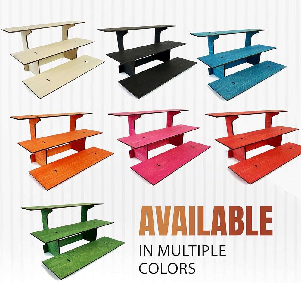 3-Tier Straight Wooden Retail Table Display Stand with Shelves for Products - Portable | 3 Step Straight Display Rack for Retail Table Top, Counter Top, Craft Shows, Farmers Market, Tradeshows 9.5" L - Image 6