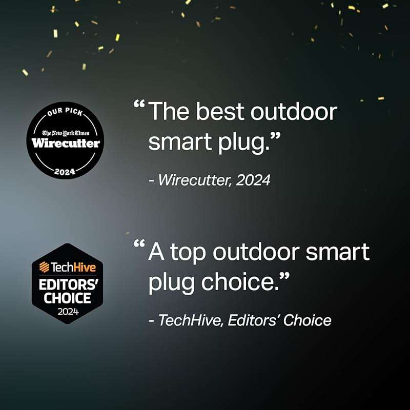 Kasa Outdoor Smart Plug, Smart Home Wi-Fi Outlet with 2 Sockets, IP64 Weather Resistance, Compatible with Alexa, Google Home & IFTTT, No Hub Required, ETL Certified(EP40), Black - Image 2