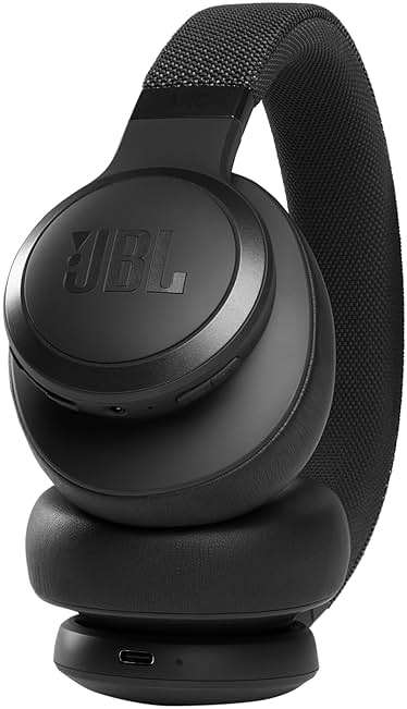 JBL Live 660NC - Wireless Over-ear Noise Cancelling headphones, JBL Signature Sound, Voice Assist, Up to 50Hrs of Battery with Speed Charging, Comfort-fit fabric headband and carrying pouch (Black) - Image 2
