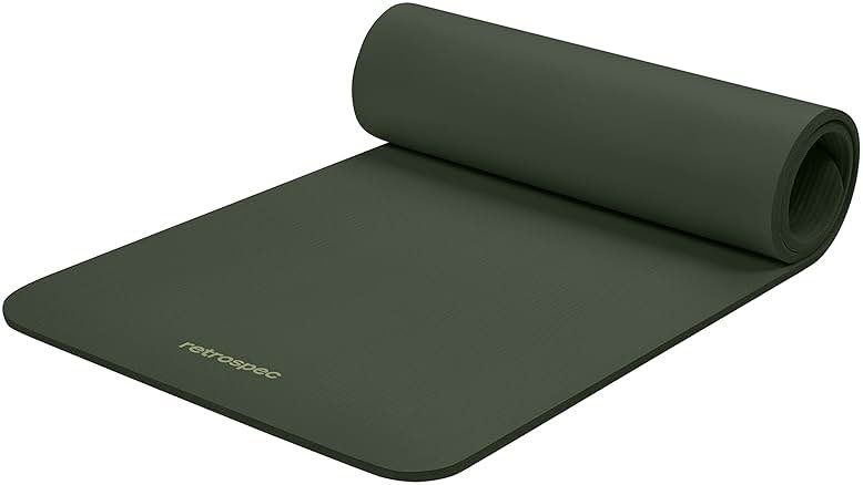 Retrospec Solana Yoga Mat Thick 1/2in Non-Slip Workout Mat with Nylon Strap - 72x24in Exercise Mat for Pilates, Stretching & Fitness - BPA Free, Easy Clean - Product Image