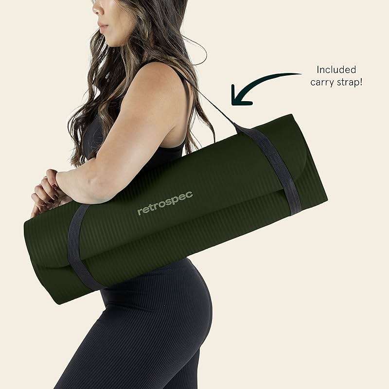 Retrospec Solana Yoga Mat Thick 1/2in Non-Slip Workout Mat with Nylon Strap - 72x24in Exercise Mat for Pilates, Stretching & Fitness - BPA Free, Easy Clean - Image 7