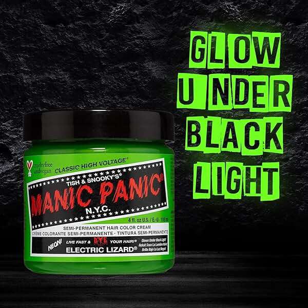 MANIC PANIC Classic Electric Lizard Semi Permanent Hair Color - Bright Neon Green Hair Dye for Women & Men That Lasts 4-6 Weeks - Vegan, Ammonia & Cruelty-Free - Create & Mix Custom Shades (8oz) - Image 6