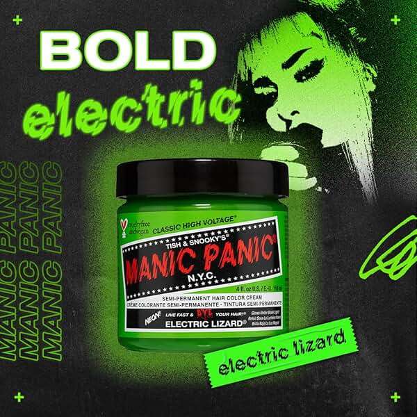 MANIC PANIC Classic Electric Lizard Semi Permanent Hair Color - Bright Neon Green Hair Dye for Women & Men That Lasts 4-6 Weeks - Vegan, Ammonia & Cruelty-Free - Create & Mix Custom Shades (8oz) - Image 9