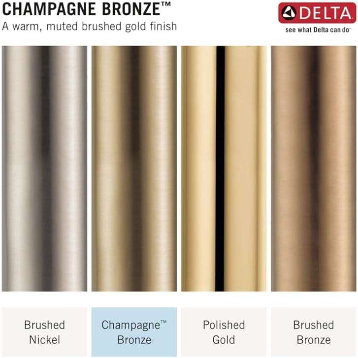 Delta Arvo 14 Series Brushed Gold Shower Faucet Set with In2ition 2-in-1 Dual Shower Head with HandHeld Spray Combo, Valve Trim Kit, Champagne Bronze 142840-CZ-I (Valve Included) - Image 5