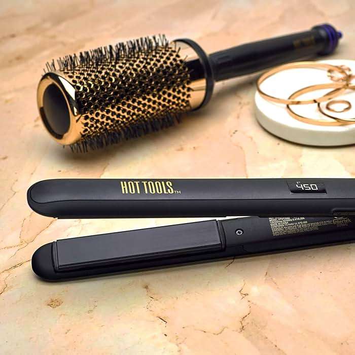 Hot Tools Pro Signature Ceramic + Tourmaline Flat Iron for Sleek Results, 1 Inch Plates - Image 8