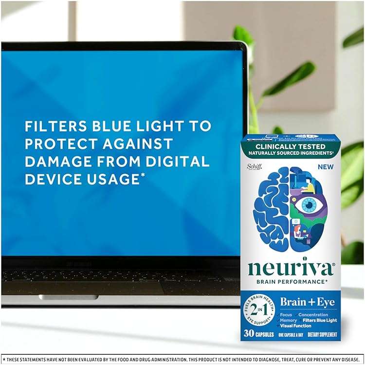 NEURIVA Brain + Eye Supplements for Memory and Focus, Lutemax, Zinc, Vitamin C, Vitamin E & Vitamin A for Eye Health & Zeaxanthin to Filter Blue Light, 30 Count Capsules - Image 11