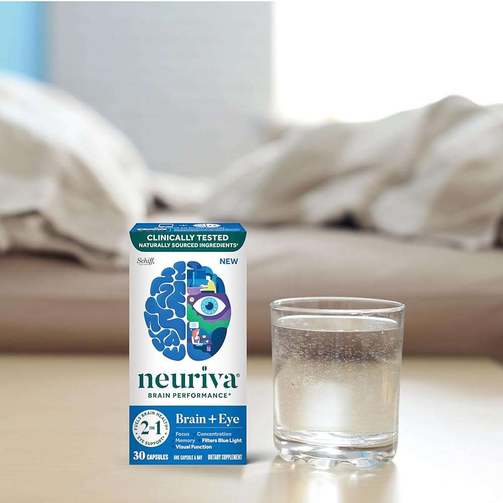 NEURIVA Brain + Eye Supplements for Memory and Focus, Lutemax, Zinc, Vitamin C, Vitamin E & Vitamin A for Eye Health & Zeaxanthin to Filter Blue Light, 30 Count Capsules - Image 9
