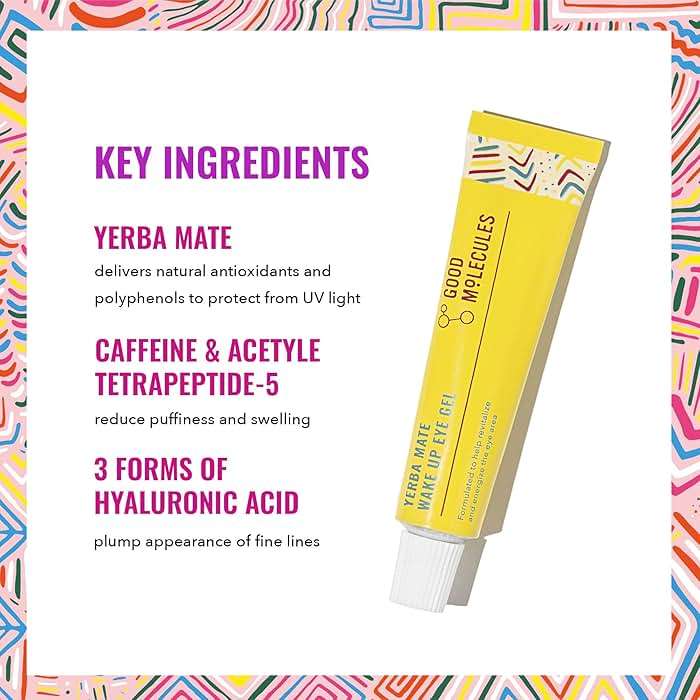 Good Molecules Yerba Mate Wake Up Eye Gel - Hydrating Under Eye Gel Cream with Hyaluronic Acid and Caffeine - Target Dark Circles and Puffiness - Skin Care for Face - Image 3