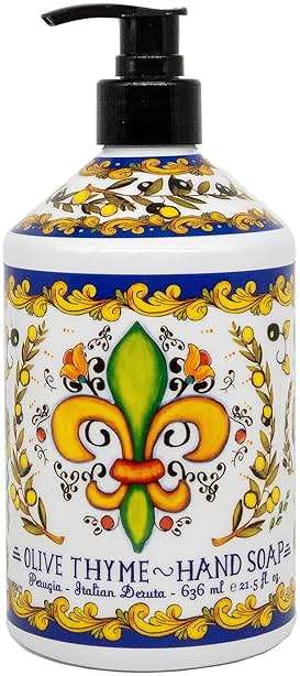 Perugia Italian Deruta Hand Soap - 21.5 fl oz Bottles - 8 pack - Lavendar, Sweet Orange, Lemon Verbana, and Olive Thyme - Image 2