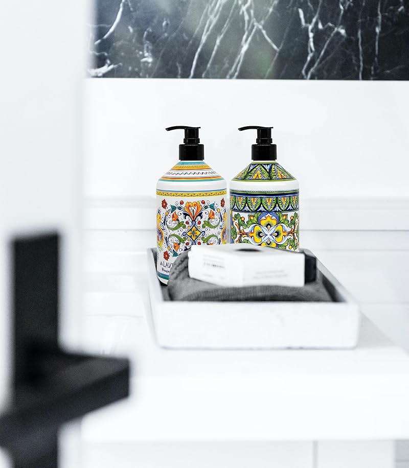 Perugia Italian Deruta Hand Soap - 21.5 fl oz Bottles - 8 pack - Lavendar, Sweet Orange, Lemon Verbana, and Olive Thyme - Image 6