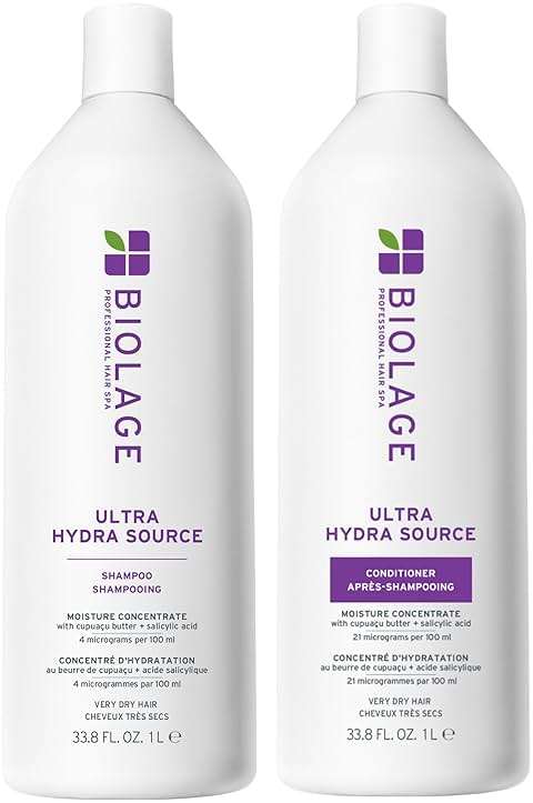 Biolage Ultra Hydra Source Shampoo & Conditioner Set - Renews Hair's Moisture and Deeply Conditions With Frizz Control, For Very Dry Hair, Silicone-Free & Vegan, 33.8 Fl Oz - Image 1