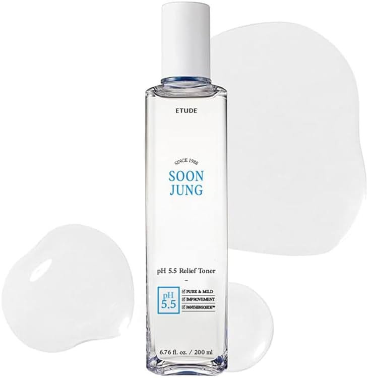 ETUDE SoonJung pH5.5 Relief Toner, Hydrating Toner for Sensitive Skin, Vegan Face Toner, Panthenol, Madecassoside, Moisturizer, Korean Skin Care, Korean Toner, Beauty (6.76 Fl Oz) - Product Image