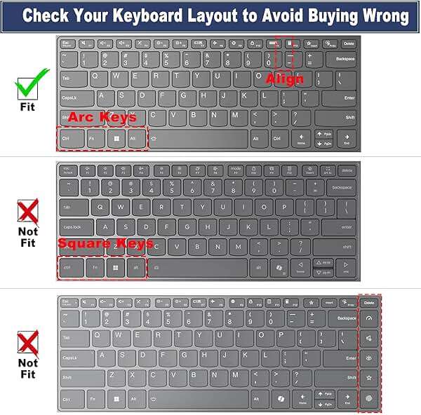 Keyboard Cover for Lenovo Yoga 5i 7i 14" 2-in-1, Lenovo Flex 5 14", Ideapad 5/5i 14", Lenovo Slim 7 9 14", IdeaPad Flex 5 5i 14, Ideapad Pro 5/Pro 5i 14, IdeaPad Slim Pro 5i 7i, ThinkBook 14 G2 G3 - Image 2