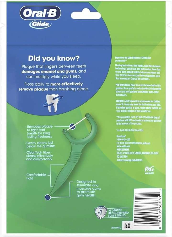 Oral B Glide Dental Floss Picks, Complete With Scope Outlast, Mint, 75 Count, Pack Of 6 - Image 2