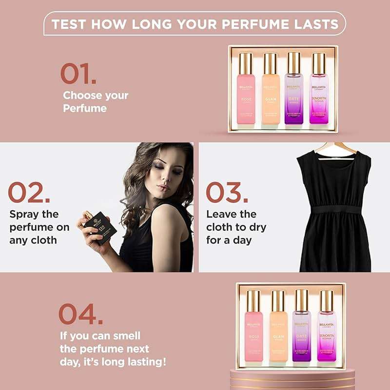 Bellavita Luxury Women's Perfume Gift Set with Rose, Senorita, Date, and Glam | 80ml | Perfume for Women | Pink Pepper, Yuzu and Floral Peach | Long Lasting Fragrance |Mother's day present - Image 9