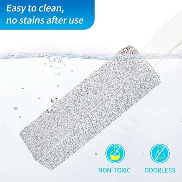 4TH Pumice Stone for Toilet Bowl Cleaning,Pumice Stick with Handle,Cleans Away Limescale Stain,Hard Water Rings, Calcium Buildup,Iron and Rust. Remover for Tile/Bath/Kitchen/Household - 2 Piece - Image 7